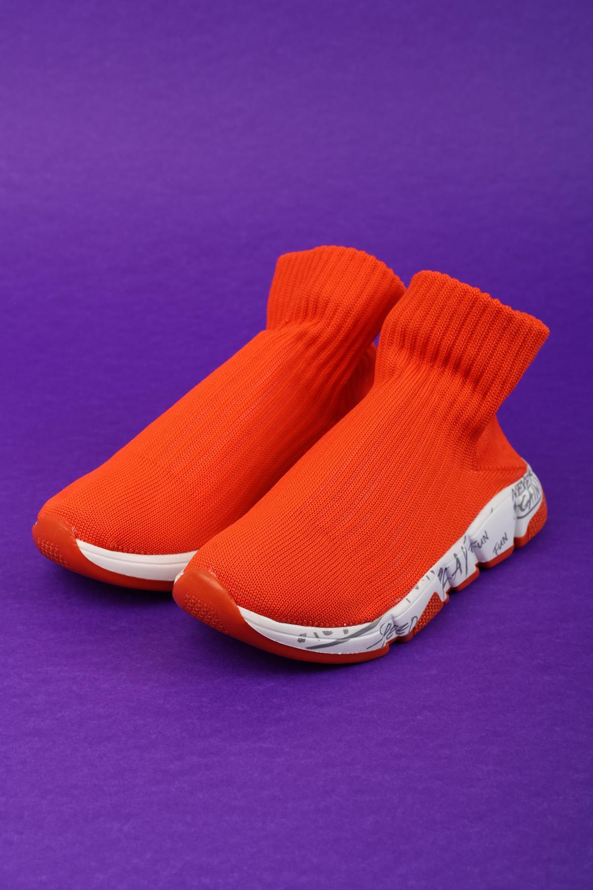 Katia&Bony Derby Socks Kıds Shoes Orange