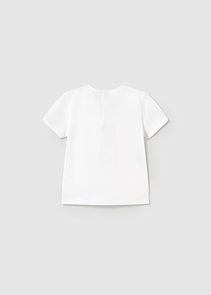 Kız Bebek Krem Tshirt-kısa Kol Basıc