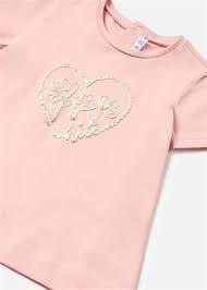 Kız Bebek Krem Tshirt-kısa Kol Basıc