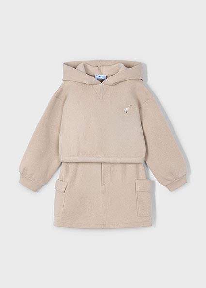 Mayoral Bej Kız Çocuk Kargo Etek ve Sweatshirt Takım 4935