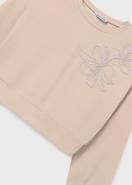 Mayoral Bej Kız Çocuk Pul Detaylı Sweatshirt 7421