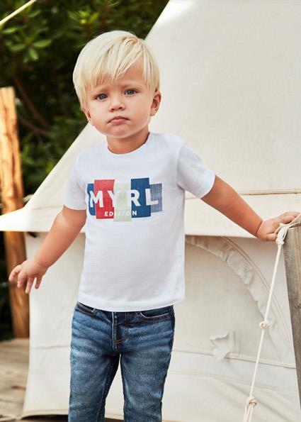 Mayoral Erkek Bebek Beyaz Tshirt-Kısa Kol Basic 