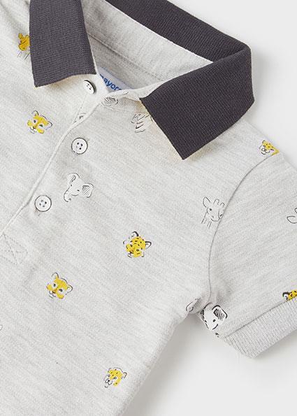 Mayoral Erkek Bebek Gri K/K Mıkro Baskılı Polo 