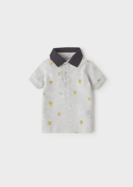 Mayoral Erkek Bebek Gri K/K Mıkro Baskılı Polo 