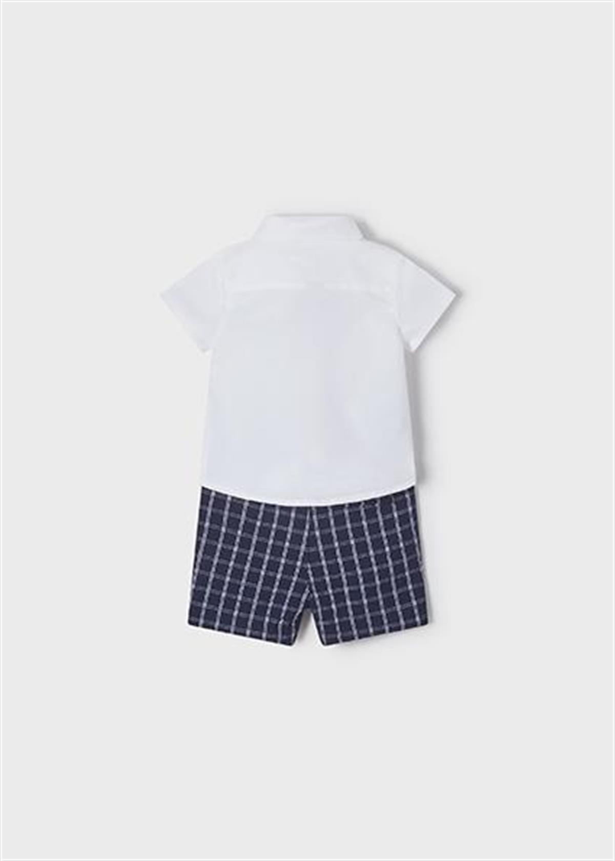 Mayoral Erkek Bebek Lacivert Set-Klasık Keten Şort 