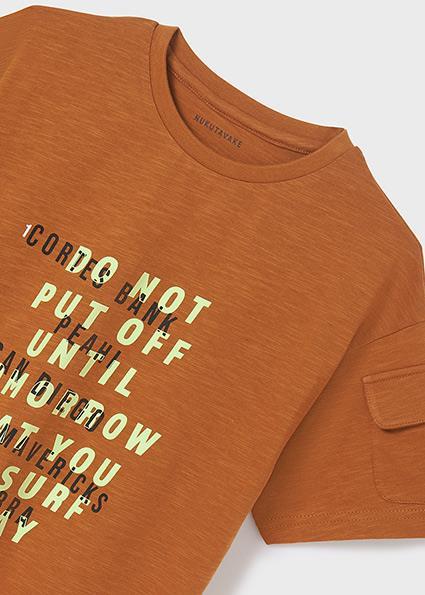 Mayoral Erkek Çocuk Bej Tshirt-Kısa Kol-Ceplı 