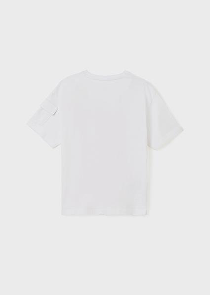 Mayoral Erkek Çocuk Beyaz Tshirt-Kısa Kol-Ceplı 