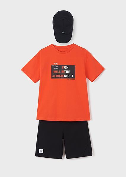 Mayoral Erkek Çocuk Kırmızı Set-Şort Ve Tshirt-Şapkalı 