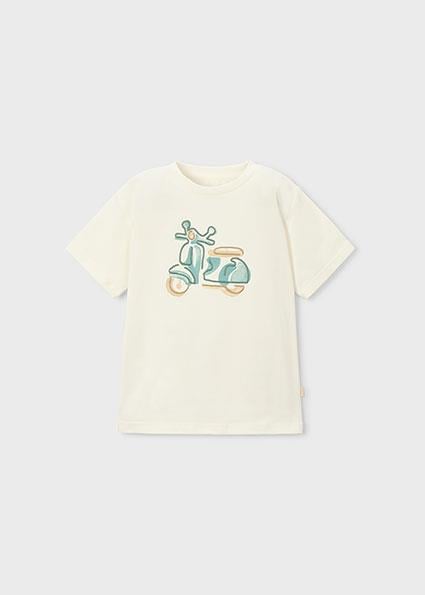 Mayoral Erkek Çocuk Motor İşlemeli T-shirt Krem - 03060