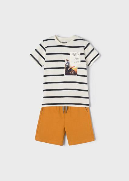 Mayoral Erkek Çocuk Turuncu Tshirt Set Örme 