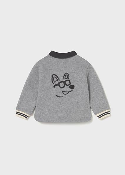 Mayoral Gri Erkek Bebek İşlemeli Sweatshirt 2415