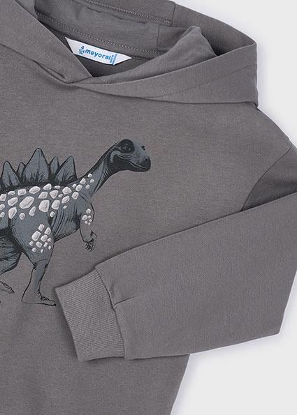 Mayoral Gri Erkek Çocuk Dinazor Baskılı Kapüşonlu Sweatshirt 4407