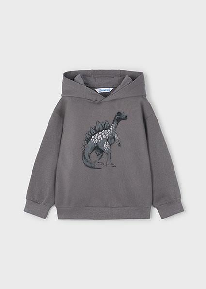 Mayoral Gri Erkek Çocuk Dinazor Baskılı Kapüşonlu Sweatshirt 4407