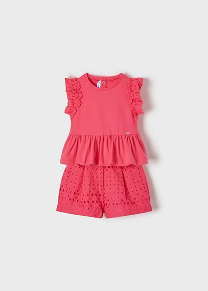 Mayoral Kız Bebek Fuşya Set-Bermuda-Perfore 