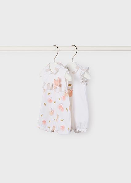 Mayoral Kız Bebek Kahverengi Set-2 Lı Kısa Tulum 