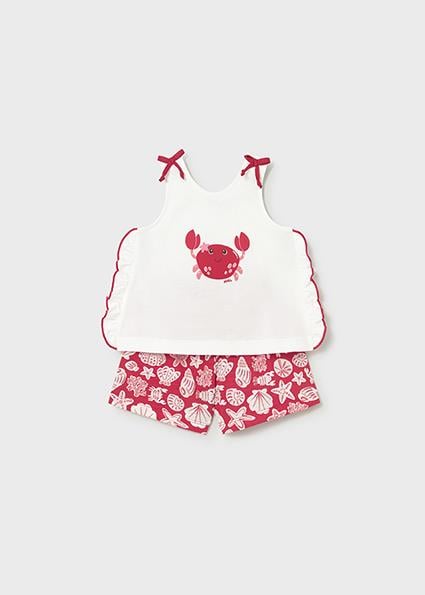 Mayoral Kız Bebek T-shirt Şort Takım Kırmızı 01210