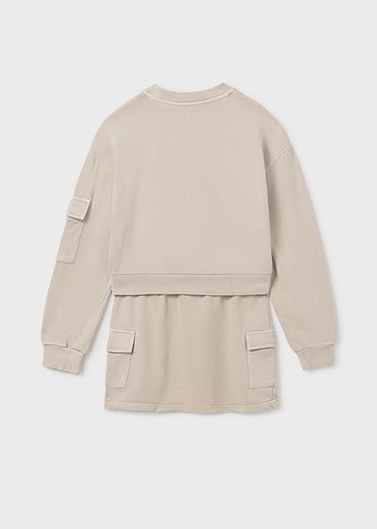 Mayoral Kız Çocuk Bej Sweatshirt ve Kargo Etek Takım 7917