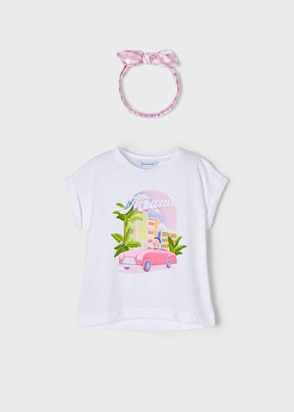 Mayoral Kız Çocuk Beyaz Tshirt-Kısa Kol 