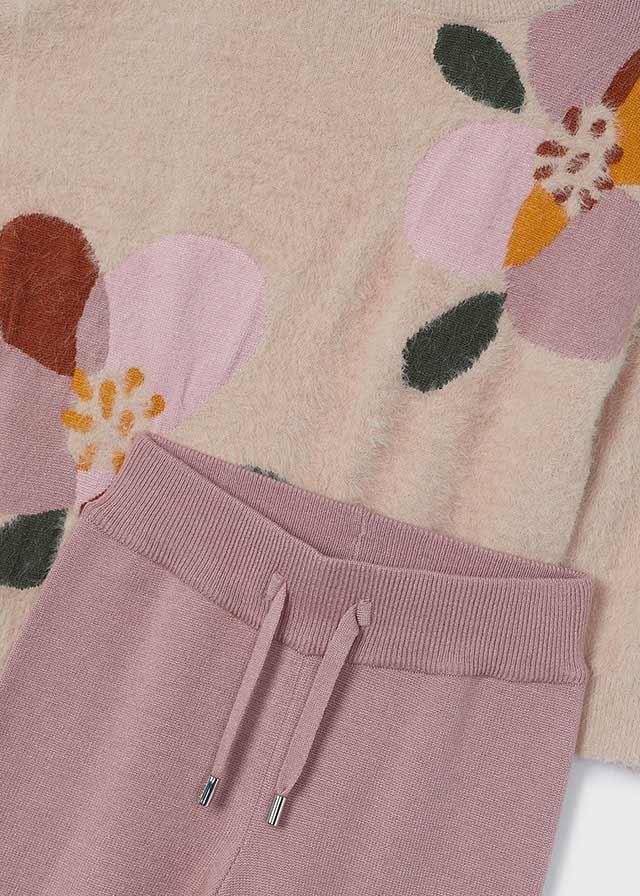 Mayoral Kız Çocuk Kışlık Triko Pantolon Set Pembe 4553