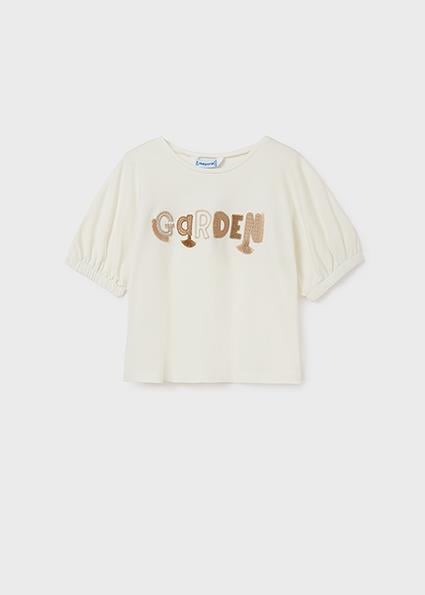 Mayoral Kız Çocuk Krem Tshirt-Kısa Kol 