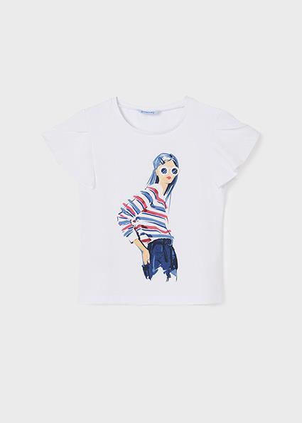 Mayoral Kız Çocuk Krem Tshirt-Kısa Kol 