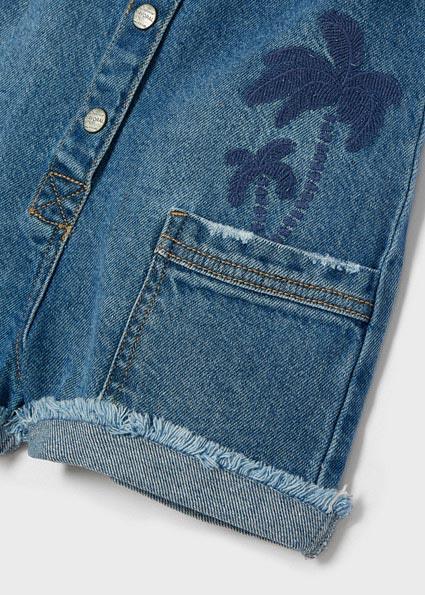 Mayoral Kız Çocuk Mavi Salopet-Denim Kısa 