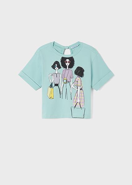Mayoral Kız Çocuk Mavi Tshirt-Kısa Kol 
