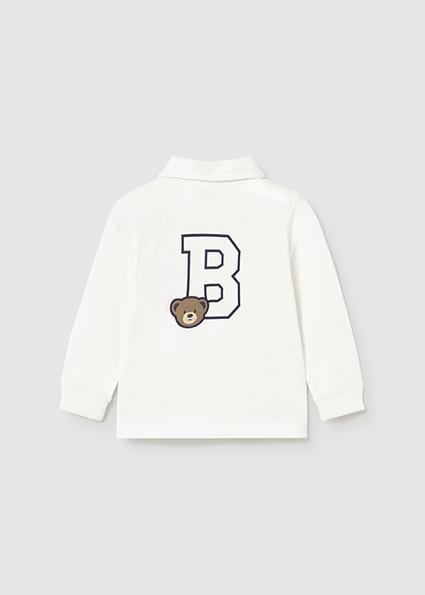 Mayoral Krem Erkek Bebek Polo Yaka Uzun Kollu Tişört 2101