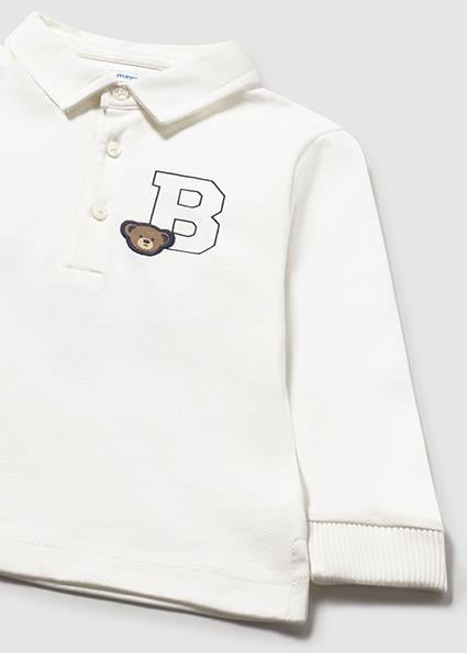 Mayoral Krem Erkek Bebek Polo Yaka Uzun Kollu Tişört 2101