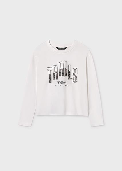 Mayoral Krem Erkek Çocuk Uzun Kollu T-shirt 7007