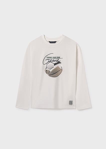 Mayoral Krem Erkek Çocuk Uzun Kollu T-shirt 7003