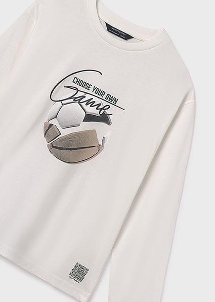 Mayoral Krem Erkek Çocuk Uzun Kollu T-shirt 7003