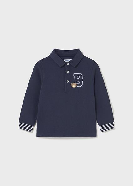 Mayoral Lacivert Erkek Bebek Polo Yaka Uzun Kollu Tişört 2101