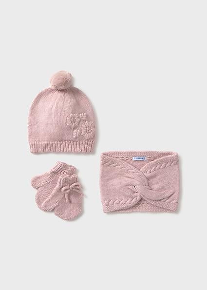 Mayoral Pembe Bebek Bere Atkı Eldiven Takım 10019