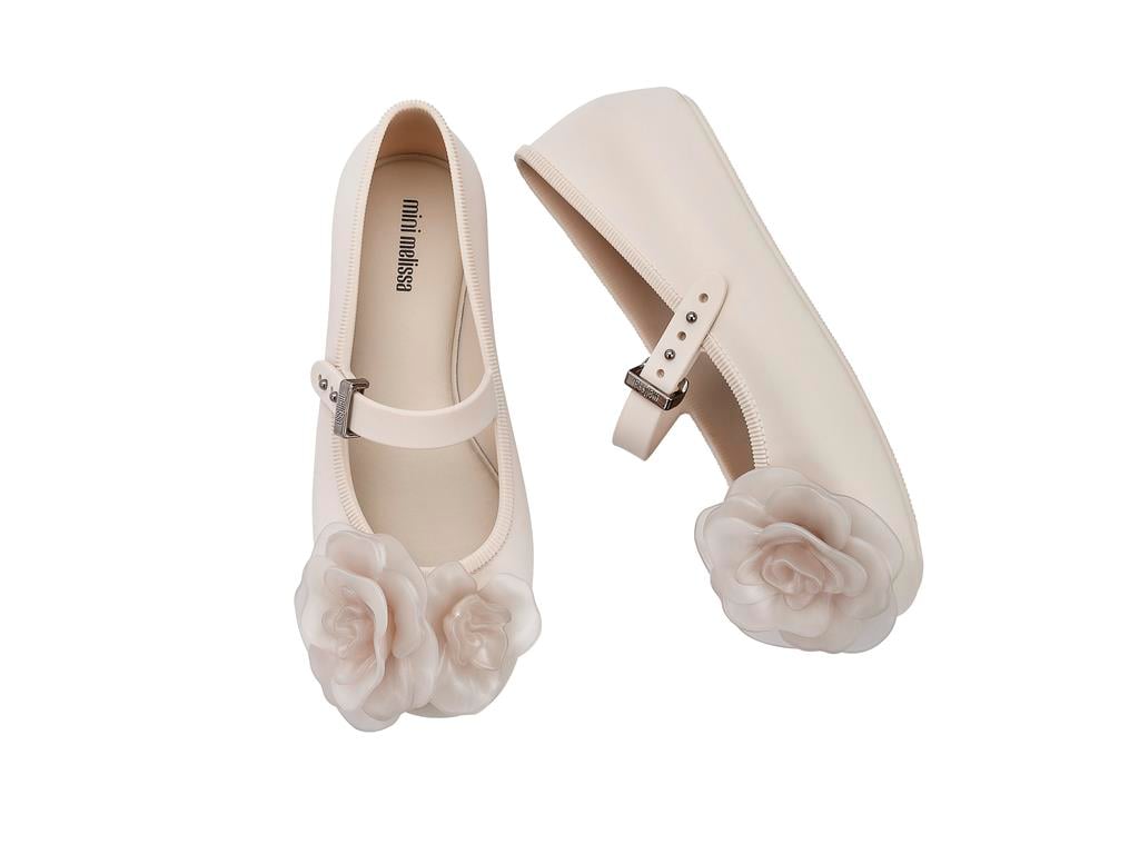 Mini Melissa Soft Ballerina Studs Petals Kız Çocuk Babet Bej 37822