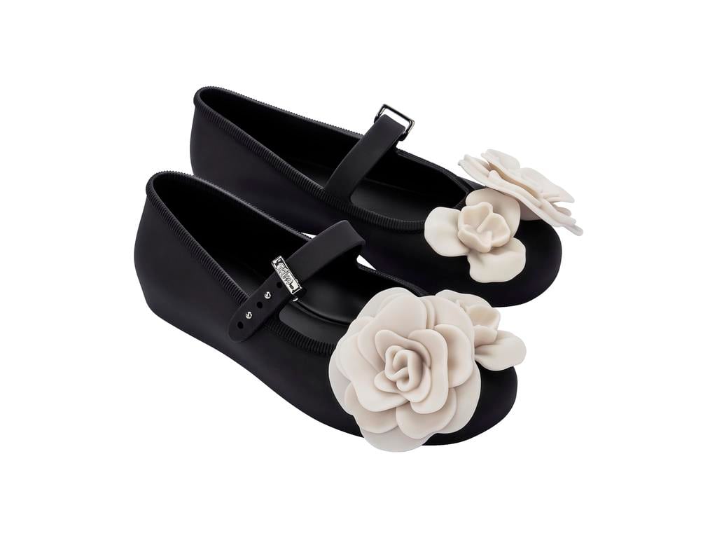 Mini Melissa Soft Ballerina Studs Petals Kız Çocuk Babet Siyah 37822