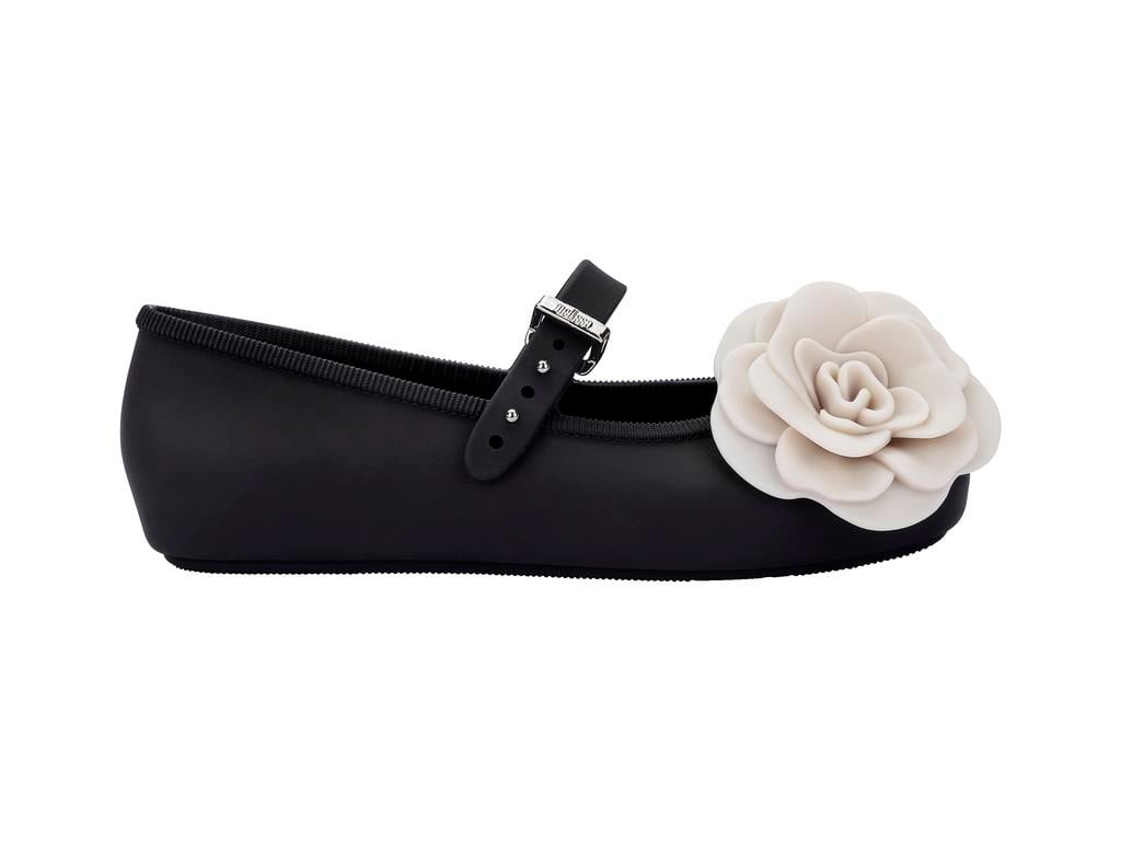 Mini Melissa Soft Ballerina Studs Petals Kız Çocuk Babet Siyah 37822