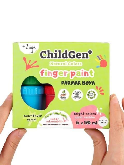 PARMAK BOYA 6'LI MİNİ SET -(50 ml x 6) MOR,KIRMIZI,SARI,MAVİ,TURUNCU,YEŞİL