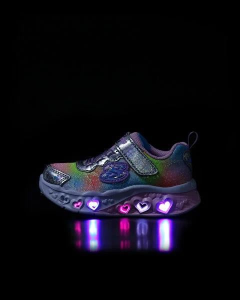 Skechers Flutter Heart Lights Simply L Kız Çocuk Gri Işıklı Spor Ayakkabı