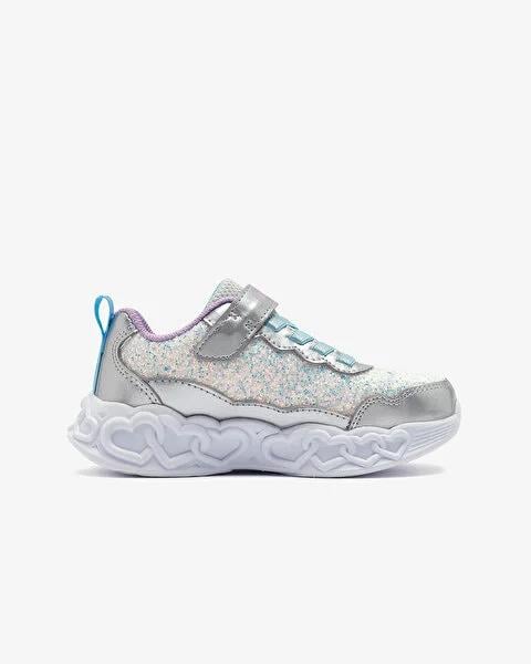 Skechers Infinite Heart Lights - Fresh Love Kız Çocuk Gri Işıklı Spor Ayakkabı