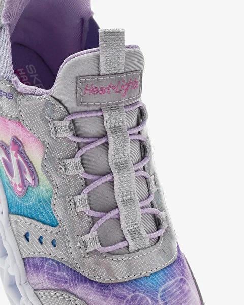 Skechers Infinite Heart Lights Kız Çocuk Gri Işıklı Spor Ayakkabı