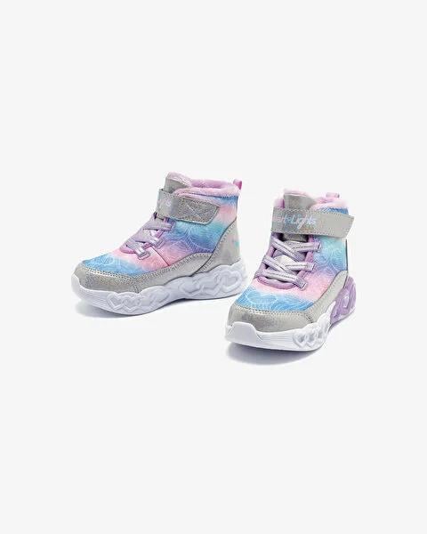 Skechers Infinite Heart Lights - Lovin Hearts Kız Çocuk Gri Işıklı Bot