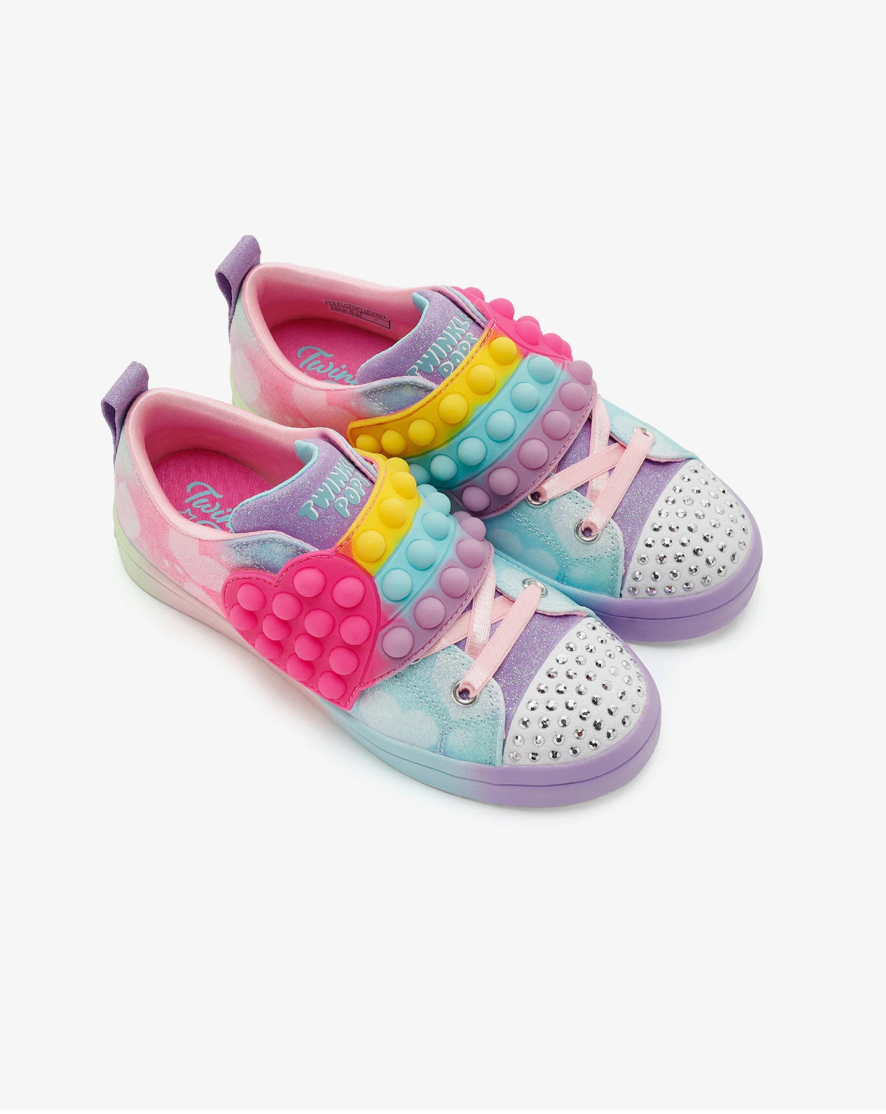 Skechers Twi-Lites 2.0 - Heart Pops Mor Kız Çocuk Spor Ayakkabı