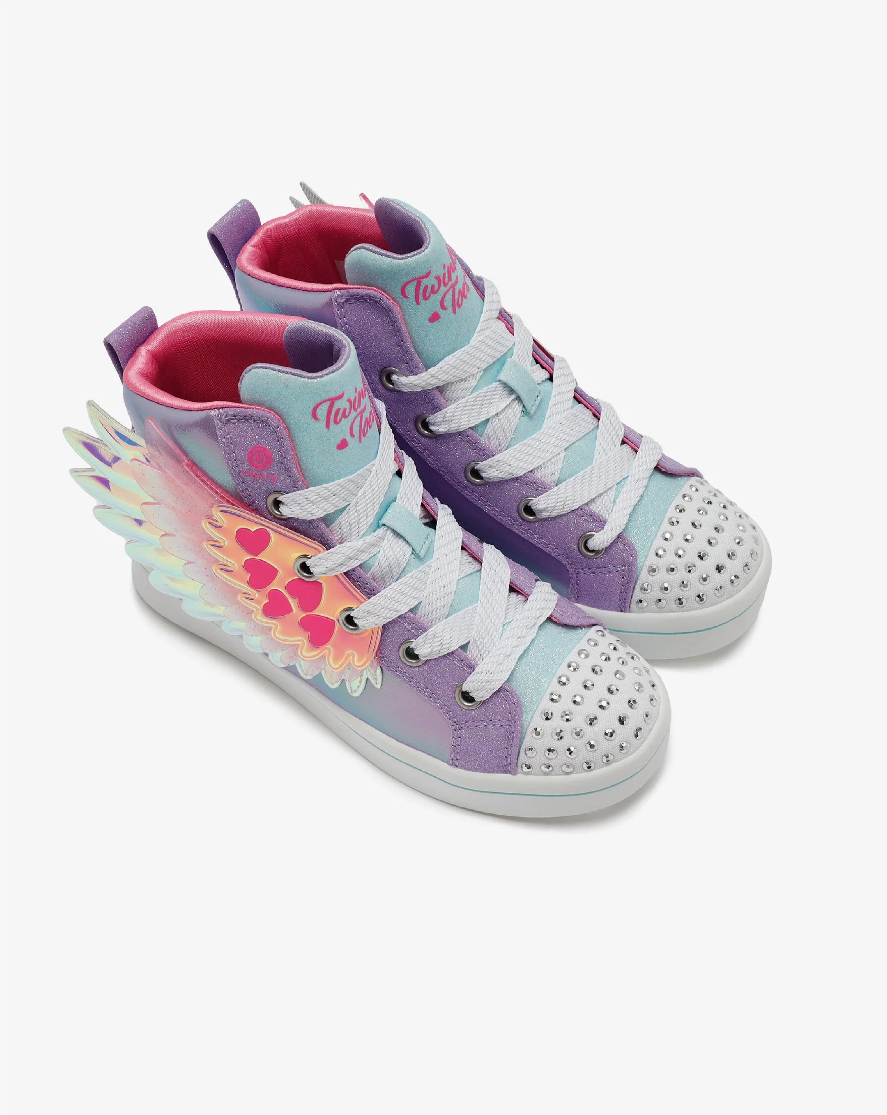 Skechers Twi-Lites 2.0 Wingsical Wish Mor Kız Çocuk Işıklı Spor Ayakkabı