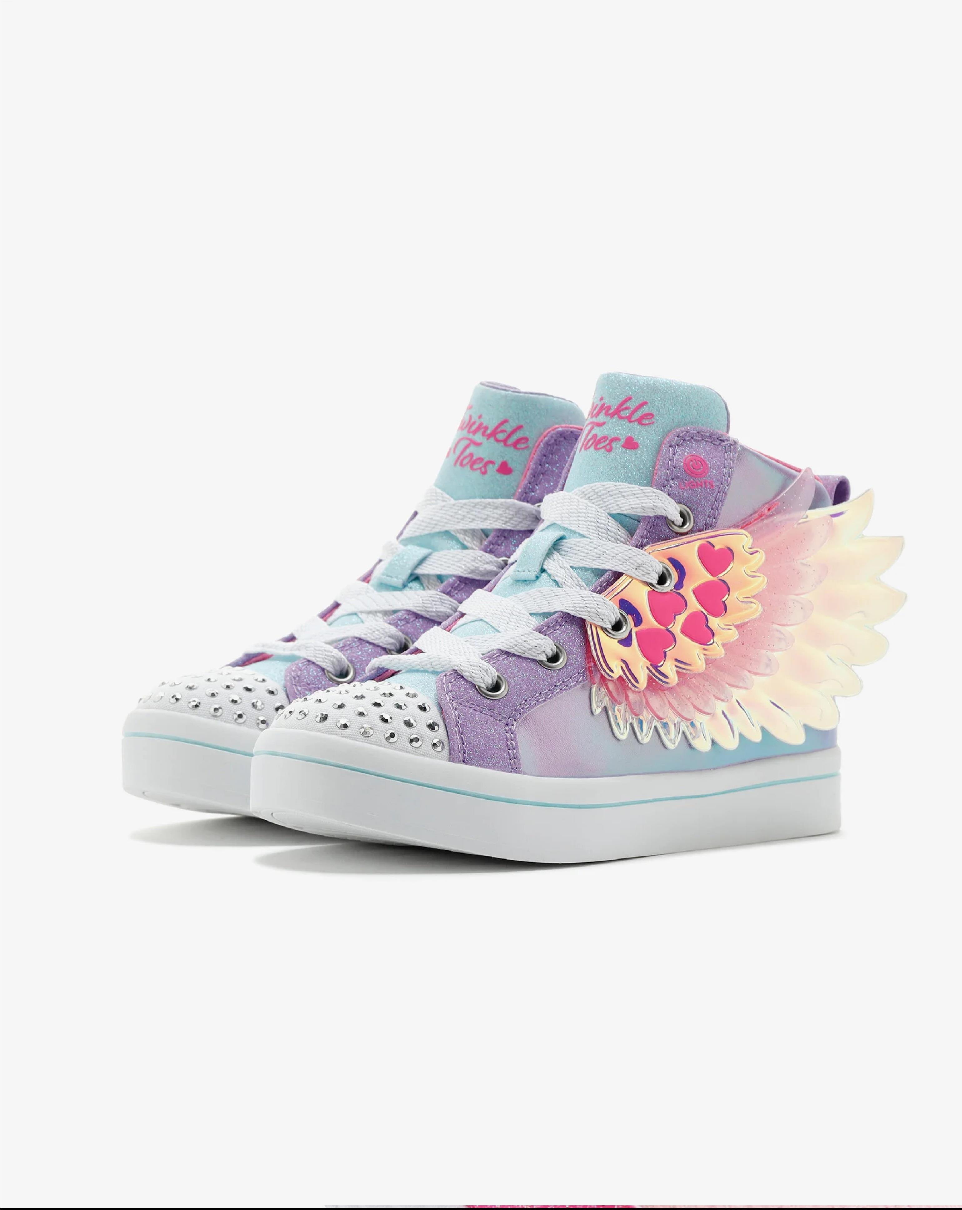 Skechers Twi-Lites 2.0 Wingsical Wish Mor Kız Çocuk Işıklı Spor Ayakkabı