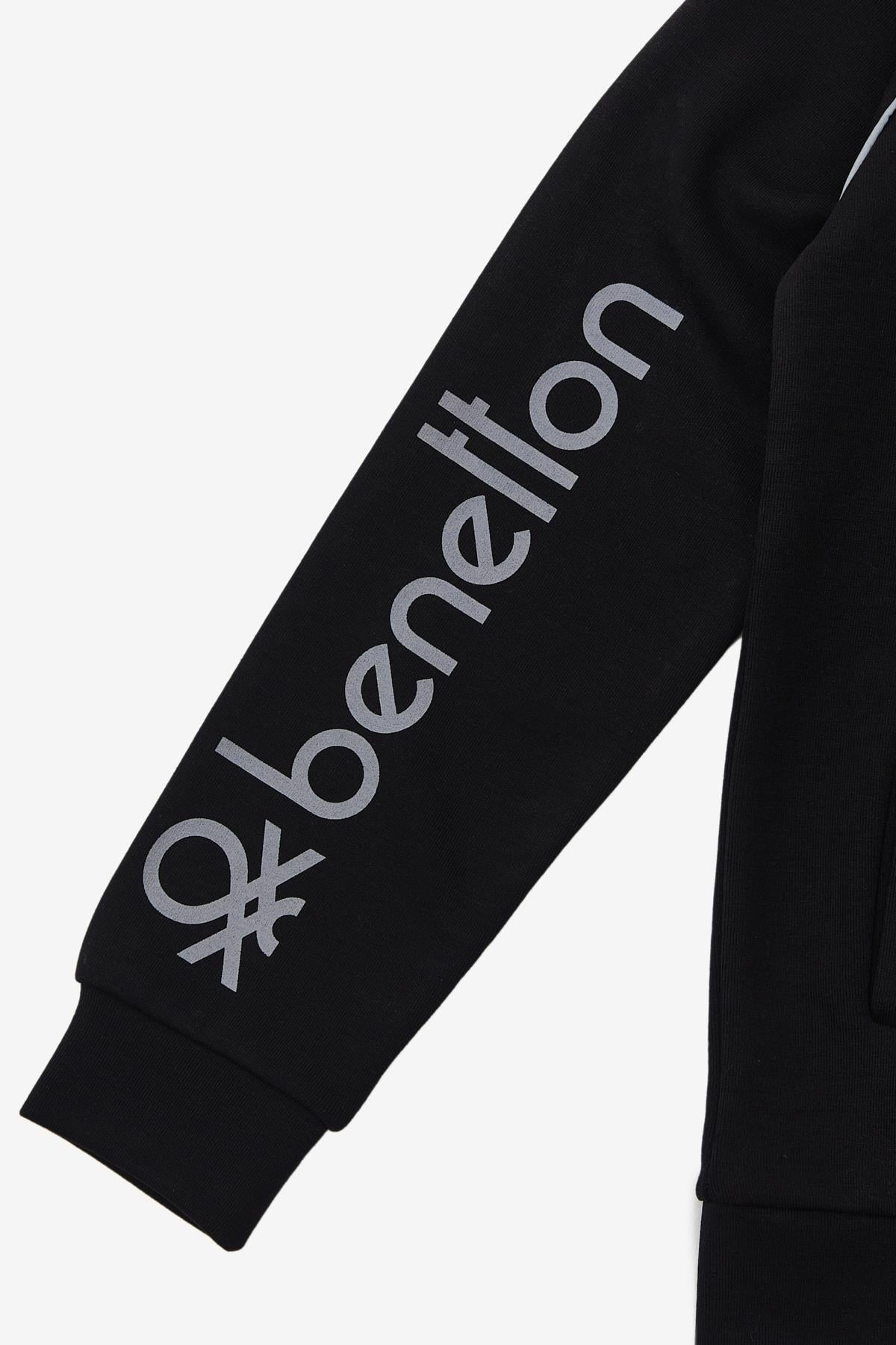 United Colors of Benetton Erkek Çocuk Siyah Sweatshirt