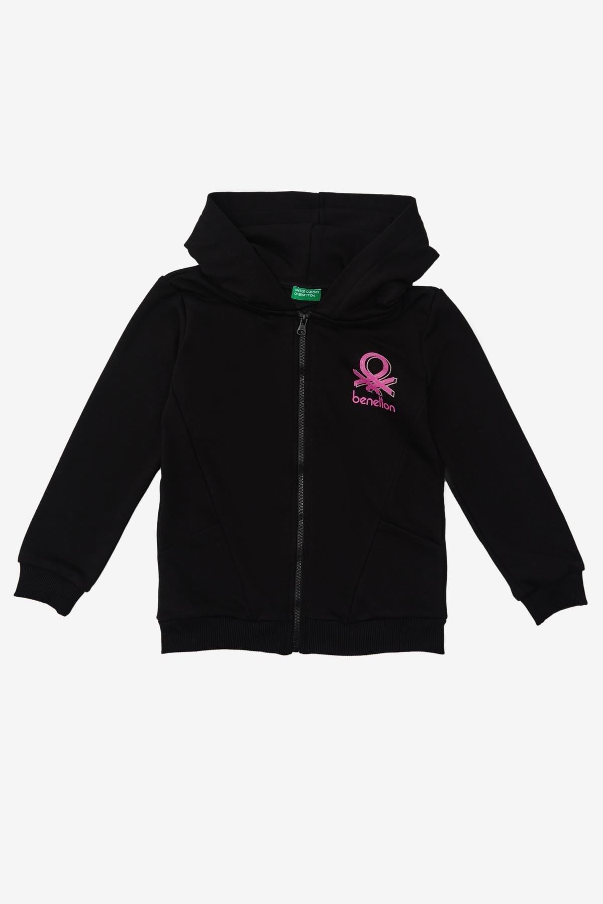 United Colors of Benetton Kız Çocuk Siyah Sweatshirt 