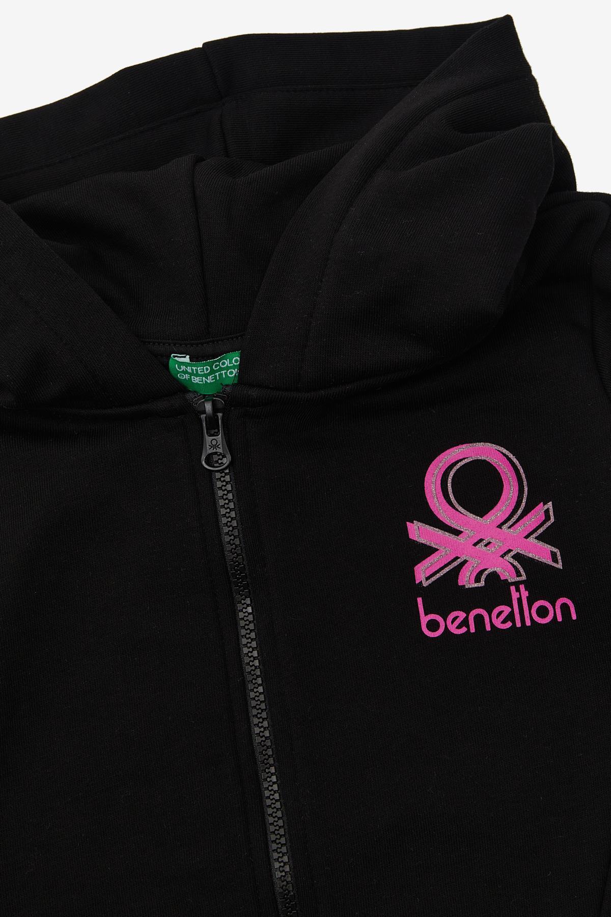 United Colors of Benetton Kız Çocuk Siyah Sweatshirt 
