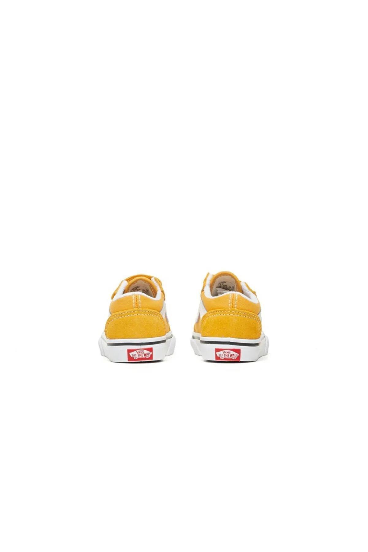 Vans Old Skool V Cırtlı Sarı Çocuk Spor Ayakkabı