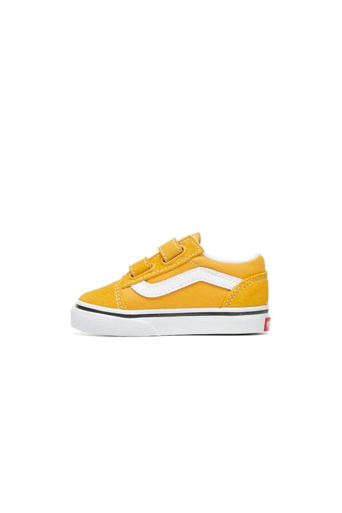 Vans Old Skool V Cırtlı Sarı Çocuk Spor Ayakkabı